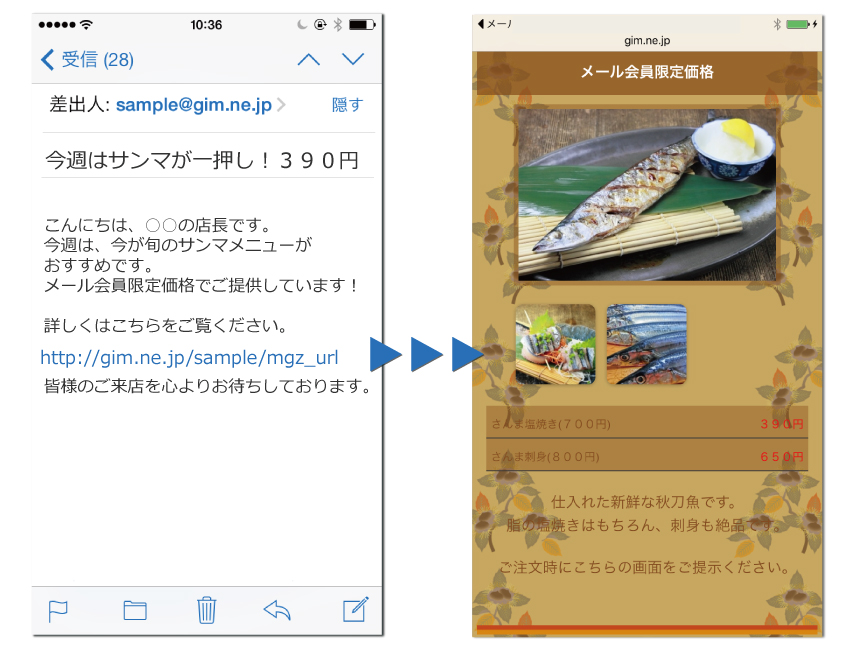 定期的な販促メール例