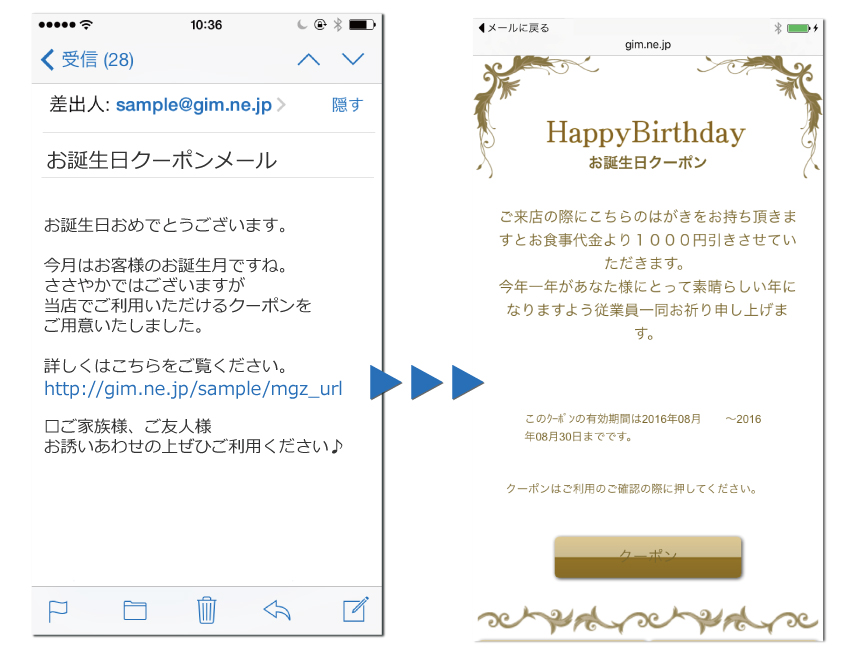 お誕生日メール例
